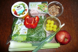 ingredienten salade kip appel